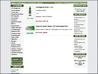 Web site www.arrowroot.com, Arrowroot Natural Foods LTD