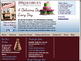Web site www.bredenbecks.com, Bredenbeck's Bakery & Ice Cream Parlor