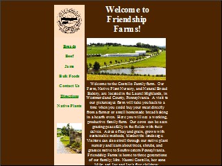 Web site www.friendshipfarms.com, Friendship Farms Foods