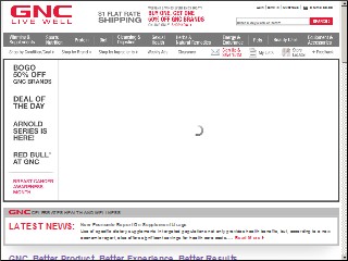 Web site www.gnc.com, General Nutrition Ctr