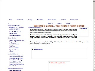 Web site www.landismarket.com, Landis Supermarket