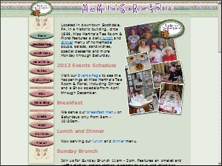 Web site www.missmarthastearoom.com, Miss Martha's Tea Room