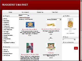 Web site www.ruggierosmarket.com, Ruggiero's Market